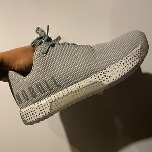 NOBULL Gray Athletic Shoes with Breathable Knit and Speckled Sole